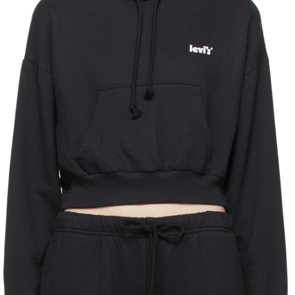Levi's Women's Black Cropped Hoodie - Picture 2 of 6